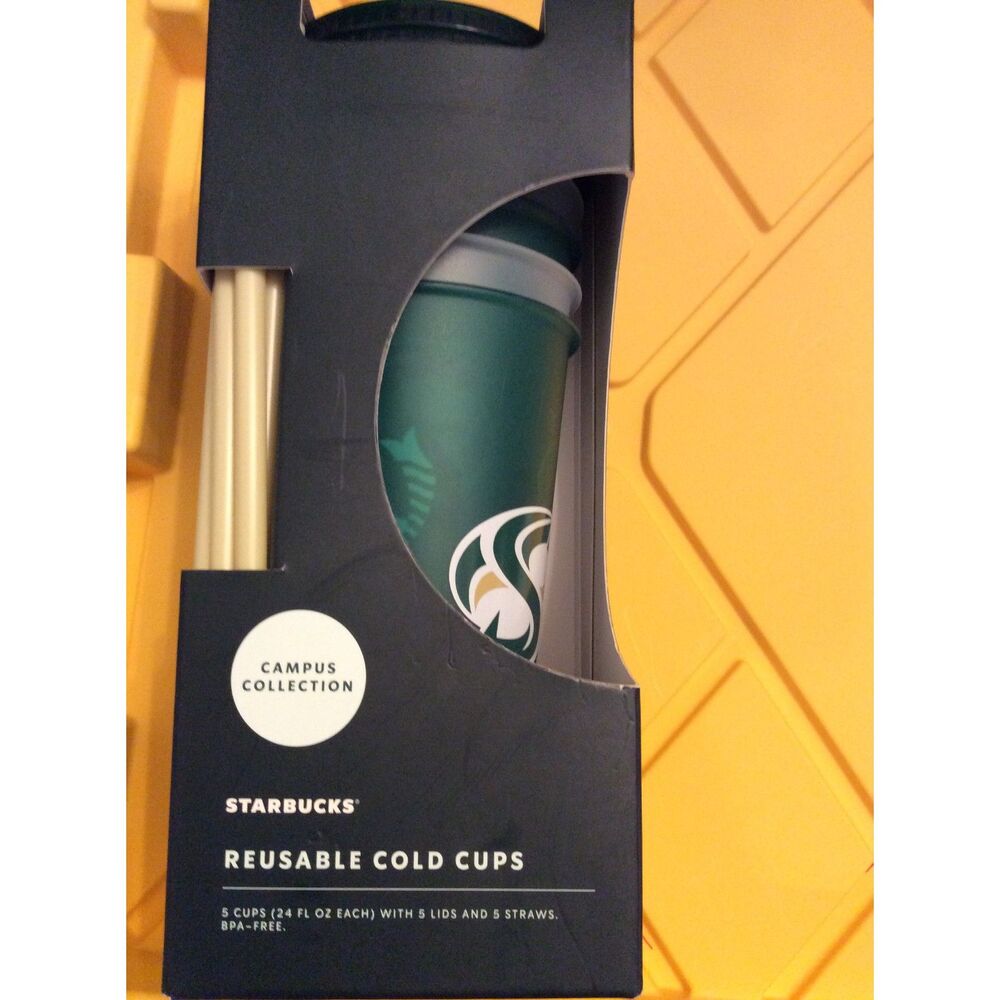 New Starbucks Sacramento state Campus Reusable Cole Cups 5 in set